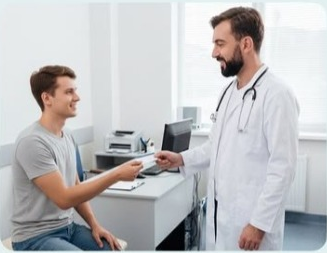 Dr. Meral Al-Ameer providing consultation to a patient